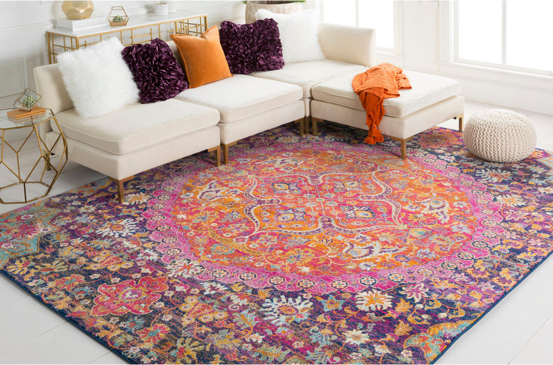Mistana Rectangle Oriental Area Rug Pink;Yellow;Beige;Red Rectangle 119 x 170cm