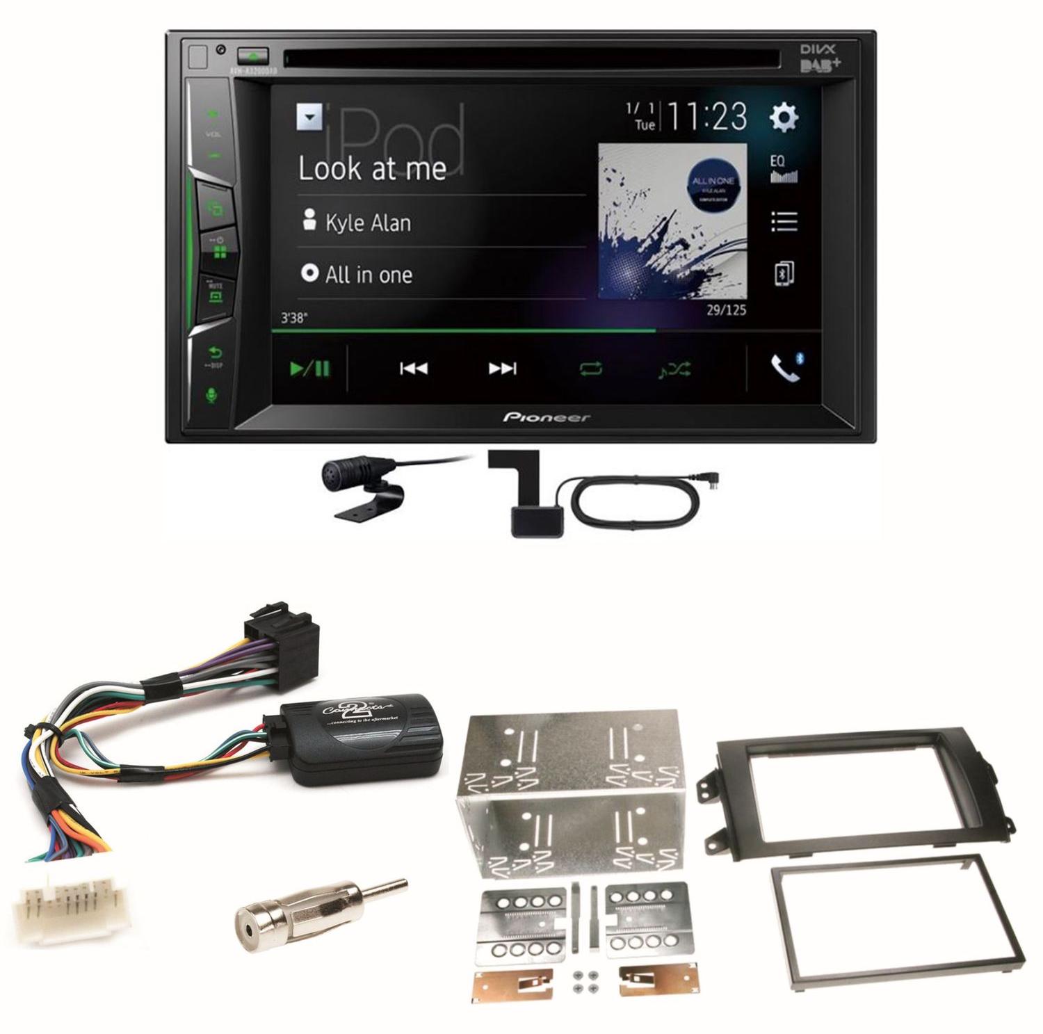 Pioneer AVH-A3200DAB Bluetooth Digitalradio Einbauset für Suzuki SX4 Fiat Sedici