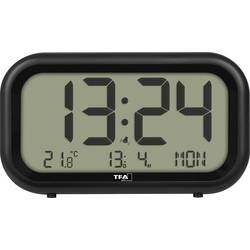 TFA Dostmann 60.2052.01 Quarz Wecker Schwarz Alarmzeiten 1 Großes Display, Extra lauter Weckton