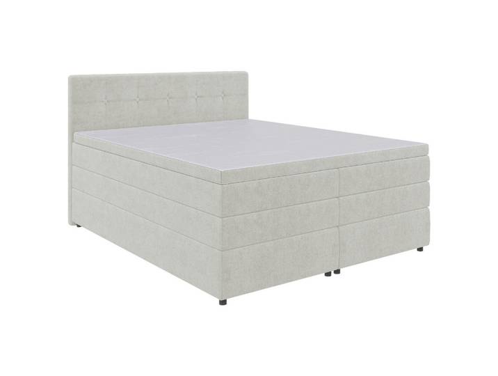 Boxxx Boxspringbett, Creme, Kunststoff, H3, Höhe ca. 18 cm, 160x200 cm, gepolstertes Kopfteil, Topper durchgehend, in verschiedenen Größen erhältlich, Schlafzimmer, Betten, Doppelbetten