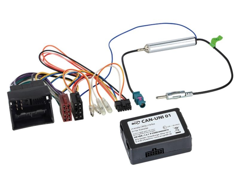 ACV CAN-Bus Kit AUDI / VW /SEAT / SKODA Quadlock -> Strom + Lautsprecher (ISO) + DIN Antennenanschluss