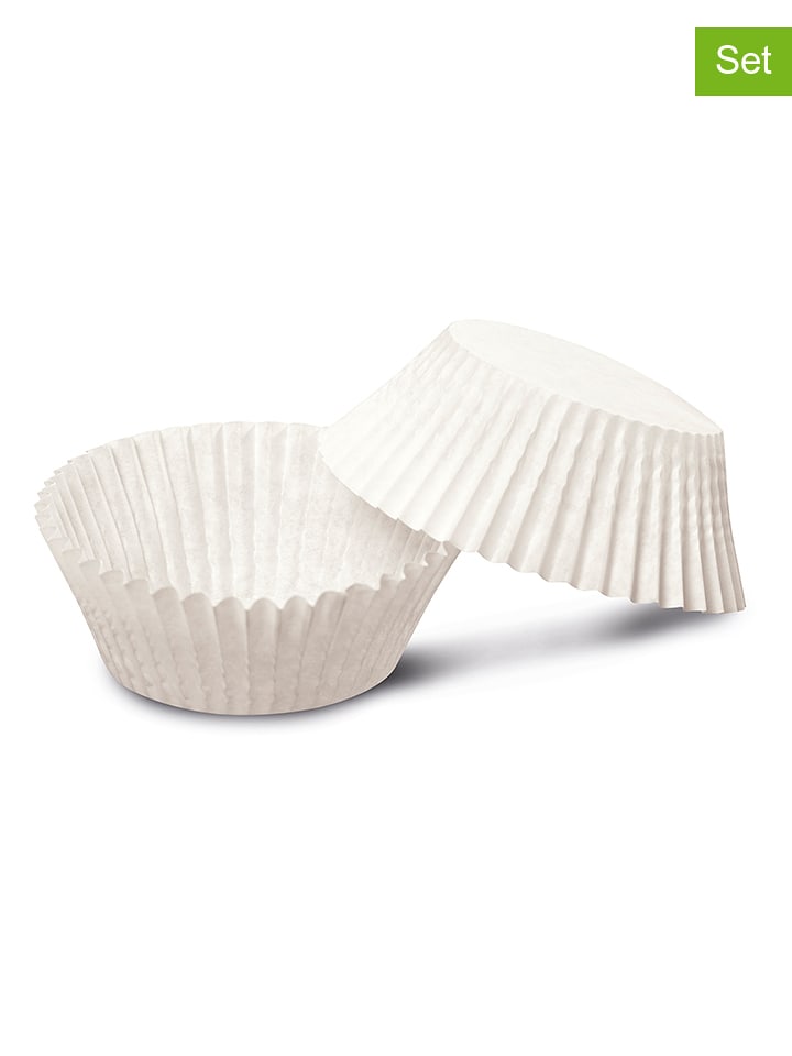 Guardini 2er-Set: Papier-Muffinbackformen in Weiß - 2x 100 Stück - onesize