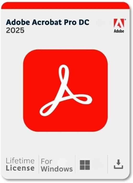 Adobe Acrobat DC Pro 2025 - Lizenz auf Lebenszeit für Windows