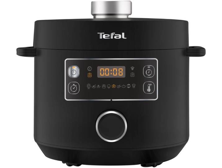 TEFAL Multikocher Turbo Cuisine inkl. Dampfgareinsatz, Messbecher, Reislöffel und Kelle , schwarz, B:31cm H:28,7cm T:33,6cm, Küchenmaschinen, elektr. Schnellkochtopf, 10 aut. Programme, 1-Knopf-Bedienung, CY7548, Multikocher
