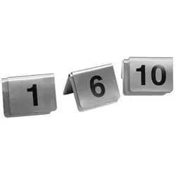 10 nummerierte Tischstaffeleien Inox EMGA - Nummer 1-10 - EMGA