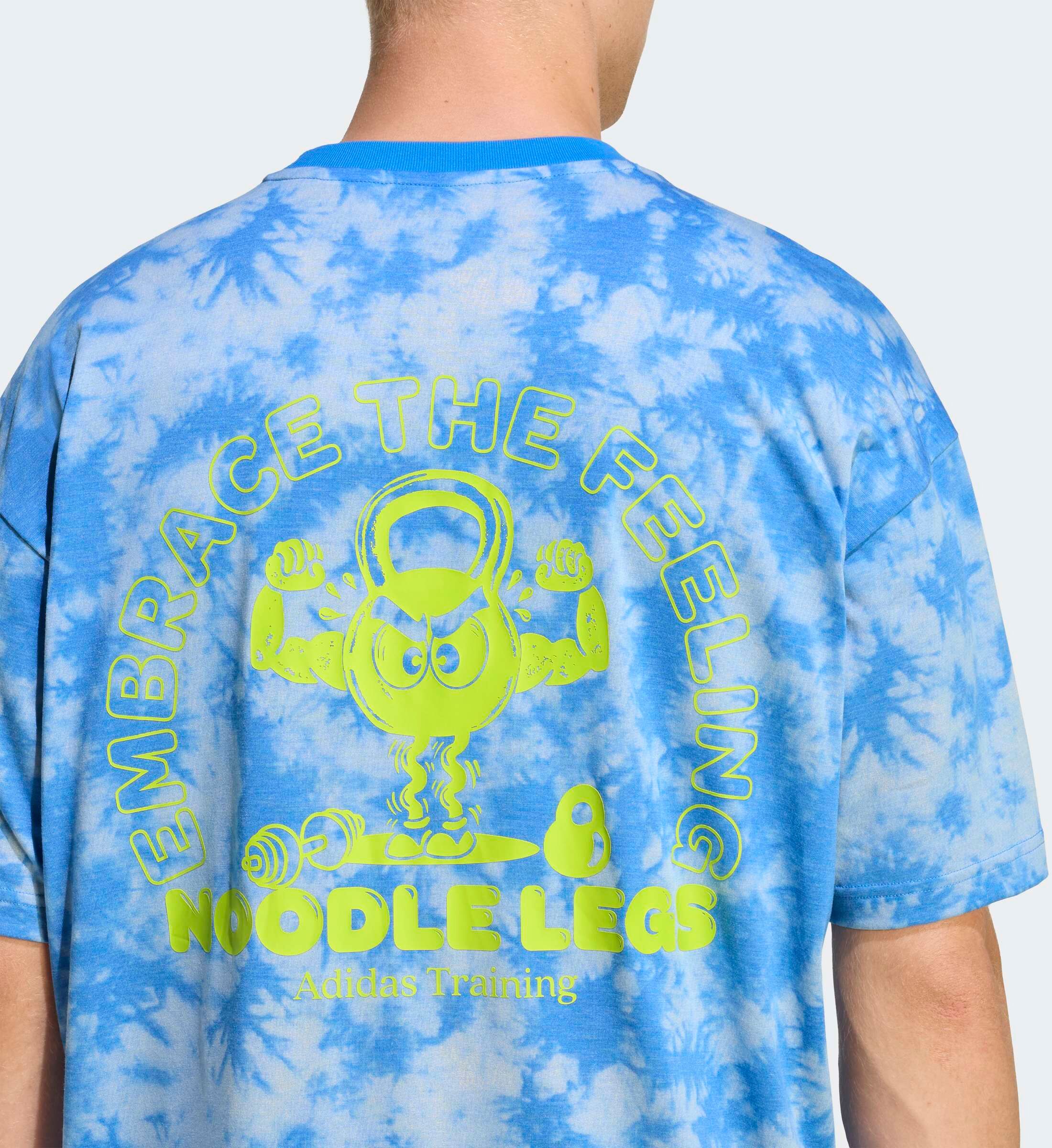 T-Shirt ADIDAS PERFORMANCE "FUN TRAINING GRAFIK", Herren, Gr. L, ray blau, Obermaterial: 65% Polyester, 35% Baumwolle, normal, Rundhals, Shirts T-Shirt ray blau L