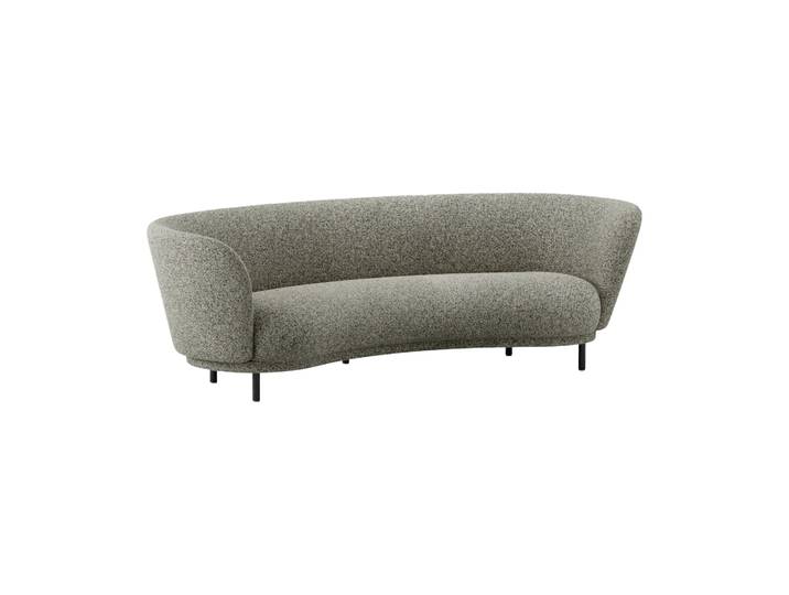 Massproductions Dandy 3-Sitzer Sofa Black oak - Kirkby Design, Spiral - 23 Monochrome