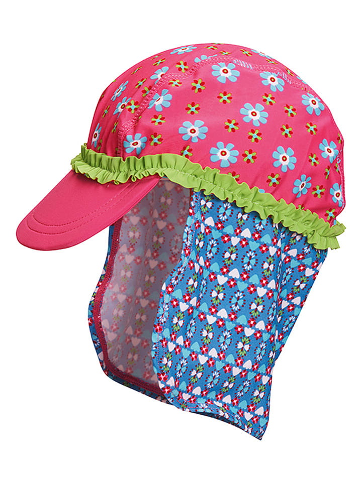 Playshoes Nackenschutzcap "Blumen" in Pink - 49 cm