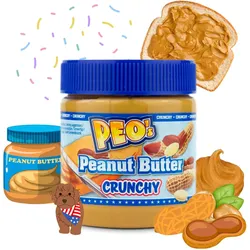 PEO's Peanut Butter 6 x 350g Erdnussbutter Crunchy