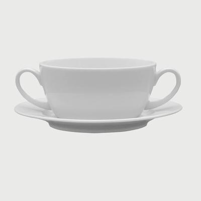 Van Well Suppen-Untertassen Gourmet, 6-teilig, Porzellan weiß, Ø 15,5 cm