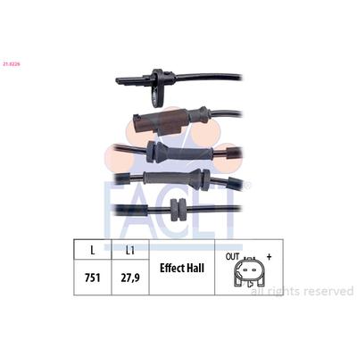 FACET Sensor, Raddrehzahl 21.0226 für Fiat