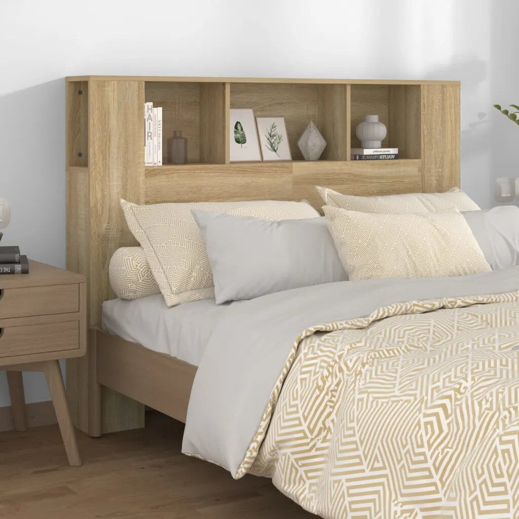 17 Stories Headboard Cabinet Engineered Wood Sonoma Oak Double (4'6)