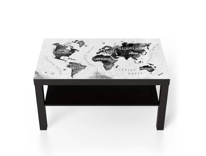 DEQORI Glastisch schwarz groß 90x50 cm Motiv Globale Schattierungen ausgefallener Beistelltisch aus Glas Hochglanz Couchtisch fürs Wohnzimmer moderner Couch Tisch mit Design