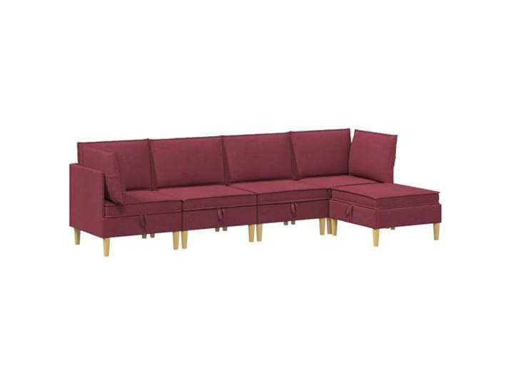 Makastle Modulares Sofa-Set mit Stauraum 5-TLG. Weinrot
