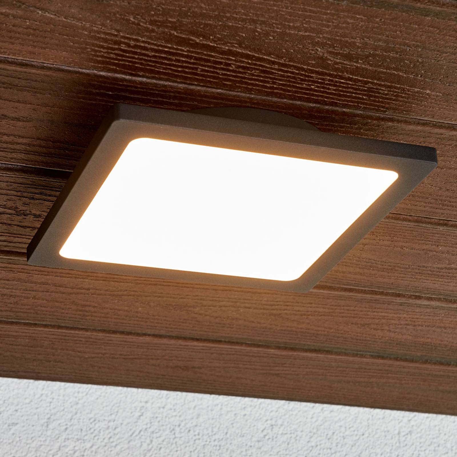 LED Außendeckenleuchte Mabella Lucande, schwarz, Aluminium, Modern, LED Deckenleuchten
