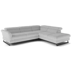 COTTA Ecksofa mit Funktion Haiti Stoff Light Grey