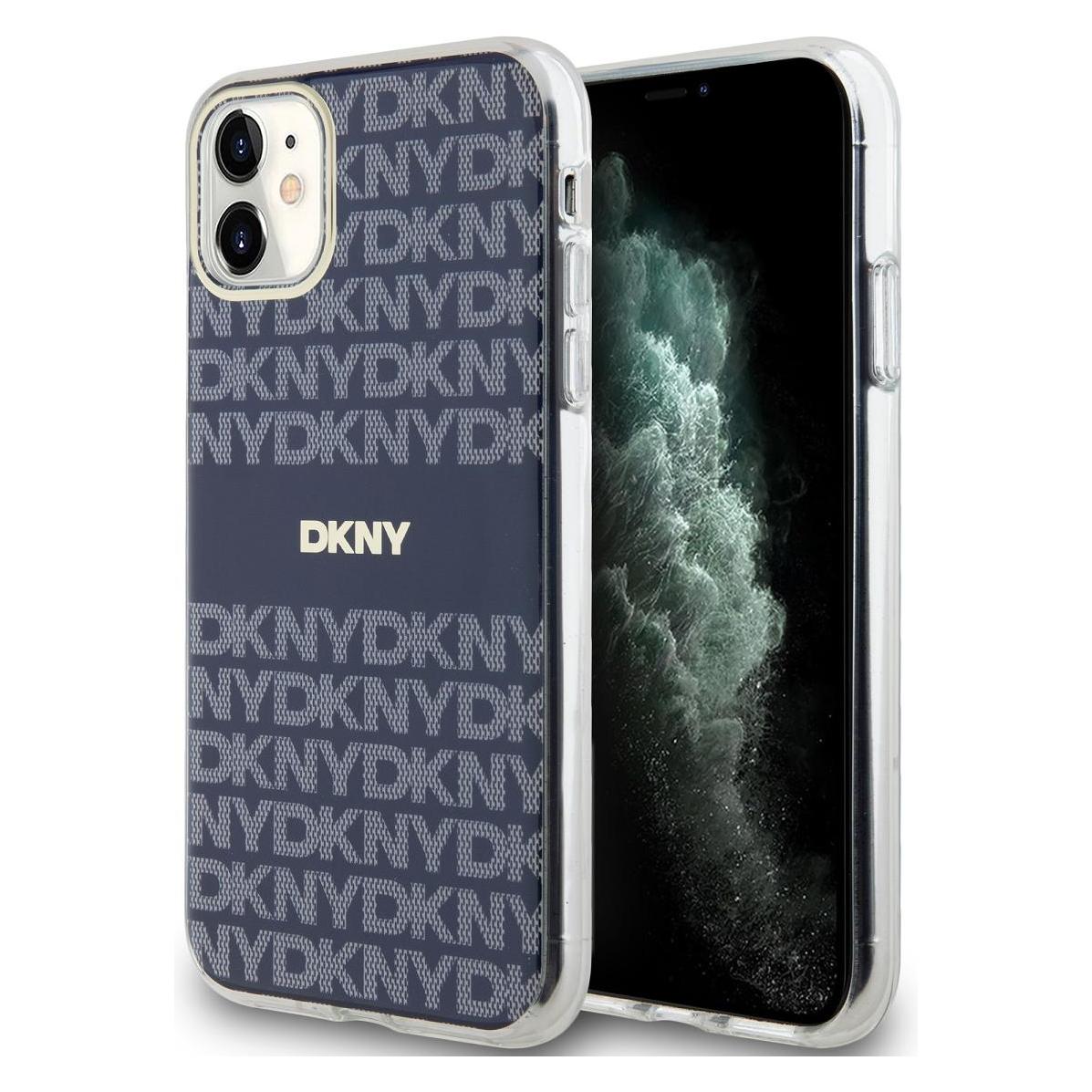 DKNY PC/TPU Repeat Pattern Tonal Stripe Magsafe Case for iPhone 11 Blue (Apple iPhone 11) (DKHMN61HRHSEB)