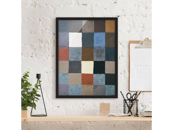 Bild Paul Klee Farbtafel Papier Rahmen: Echtholz, furniert: Kiefer Braun 50 x 70cm