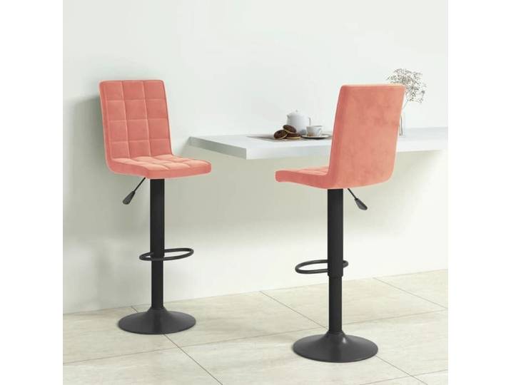 Bonne qualité - Tabourets Ergonomique - BMD - Tabourets de bar - lot de 2 - rose - Velours - 40x52x(102 5-124 5) cm DECO M6369168