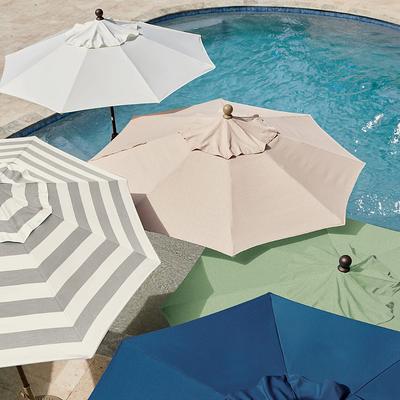 Octagonal Outdoor Market Patio Umbrella - Sand, Champagne/Sand, 9' Dia. - Grandin Road