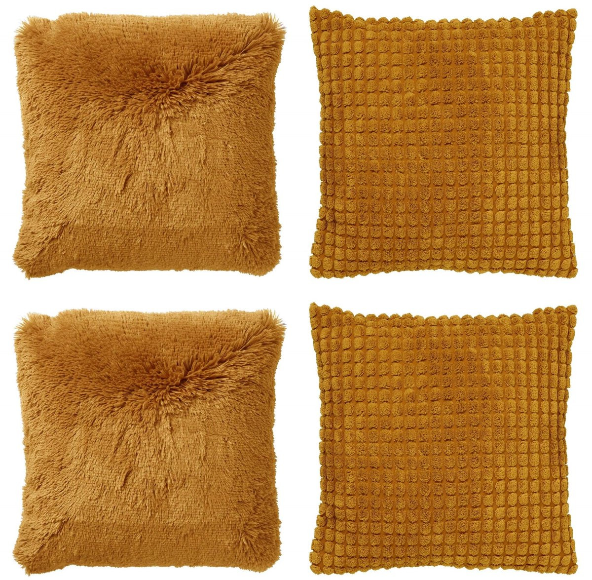 Dutch Decor Kussenset Cosy Favourites - 4-delig - Geel - 45 x 45 cm