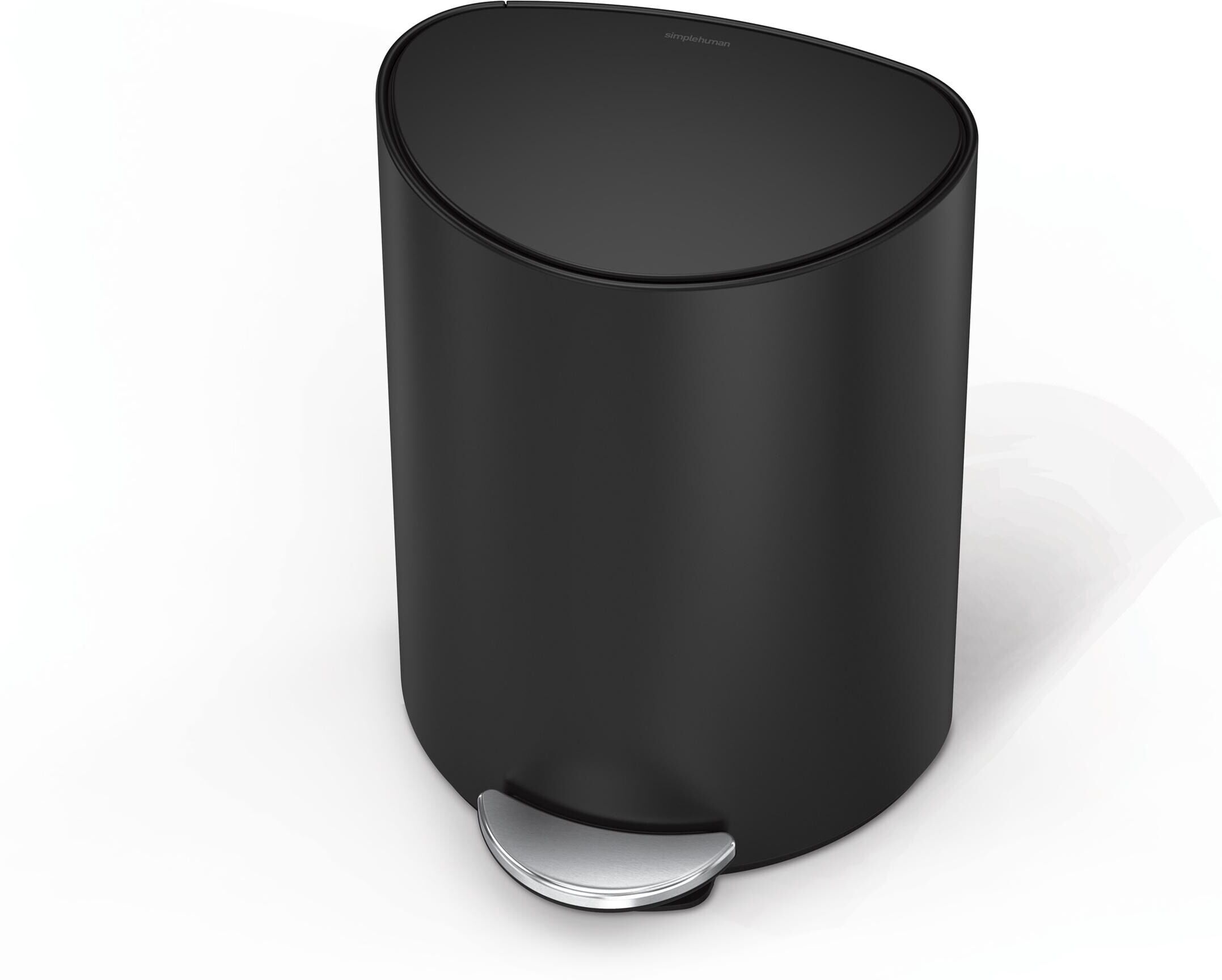 Mülleimer SIMPLEHUMAN "6 l", schwarz (schwarz matt), 6 l, Edelstahl, Mülleimer, Mülleimer schwarz matt 6 l