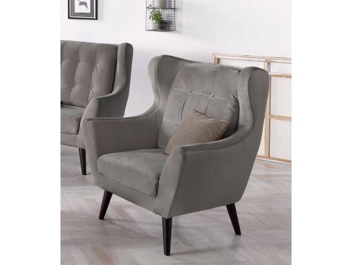 Ohrensessel HOME AFFAIRE Hemmink, Sessel, Loungesessel , grau (grau, hellgrau), B:90cm H:107cm T:94cm, Struktur (94% Polyester, 6% Polyacryl);Samtvelours (100% Polyester);Luxus-Microfaser (100% Polyester), Sessel, Ohrensessel, mit Knopfheftung