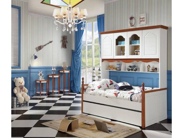JVmoebel Etagenbett Holz-Bett für Kinder im Landhausstil, liebevoll verarbeitet, Made in Europa