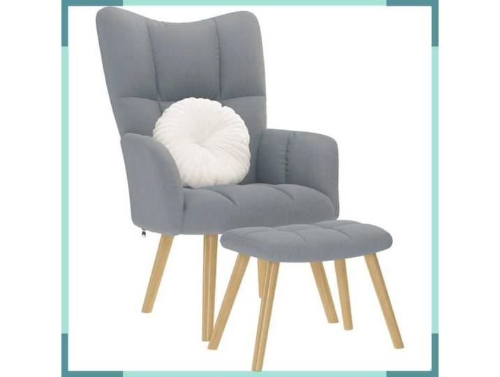 ASHATA Chaise de relaxation avec repose-pied Gris clair Tissu -FHE4016778