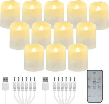 Inspire Essentials Rechargeable LED Flameless Candles With Remote And Timer For Home And Event Decor warm White 12pcs