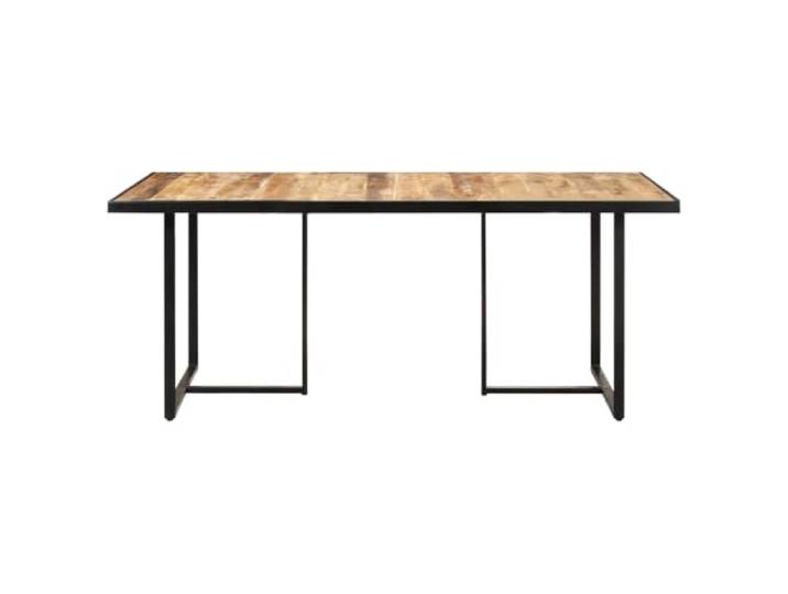 KDACVBMG Esstisch, 160 cm, Mangoholz, unbehandelt Tropisches Massivholz, pulverbeschichtete Eisenbeine, Industriestil, Küche, Esszimmer
