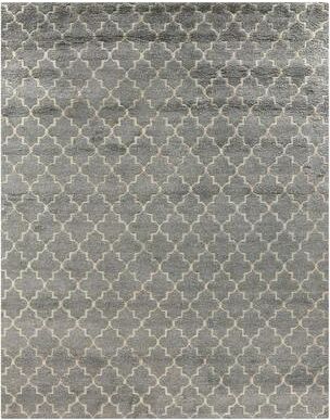 Exquisite Rugs Lux Look hand-knotted Bamboo Silk Silver Area Rug