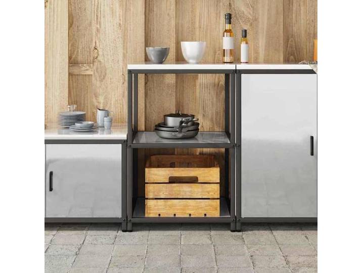 UU*TOP Meuble de rangement de cuisine - design modulaire - Argenté Acier galvanisé CC2296