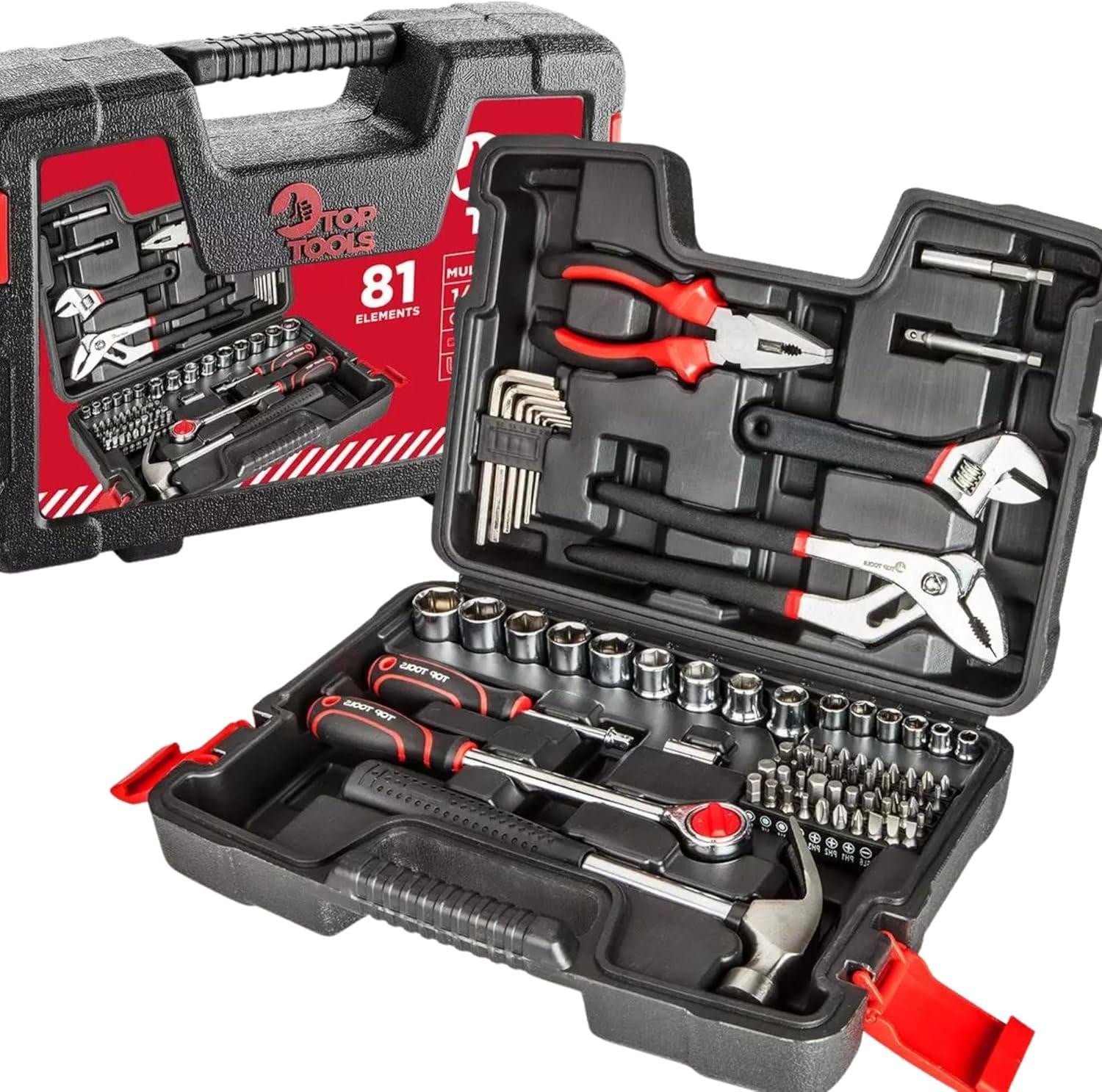 Top Tools 81-delige gereedschapset met 1/4" en 1/2" aansluiting