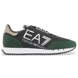 EA7 Unisex. 7X000541_AF18609 Schwarz-weiße Vintage-Sneakers Schwarz (36), Wohnung, Schnürsenkel, Sportlich