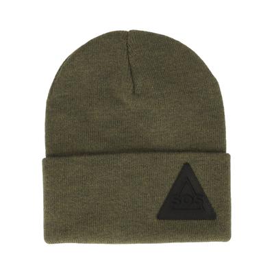 Beanie SOS "Caucasus", Herren, grün (dunkelgrün), Polyacryl, unifarben, Mützen Beanie, mit stylischem Umschlag