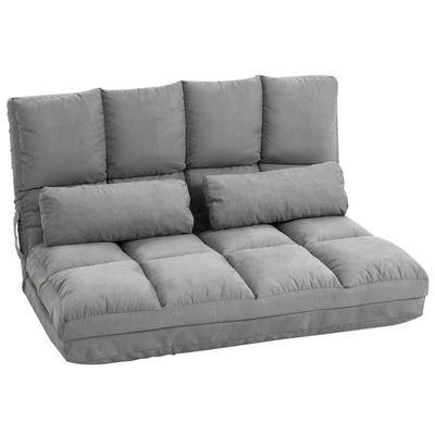 MODFU Bodenstuhl Schaumstoff Grau, 3-fach verstellbar, als Sofa und Bett nutzbar