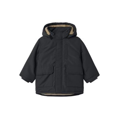 Outdoorjacke NAME IT "NMMMARLOW PARKA JACKET PB1", Jungen, Gr. 92, schwarz, Web, Obermaterial: 100% Polyester, unifarben, normal, Bündchen, Jacken Outdoorjacke, Kunstfaser