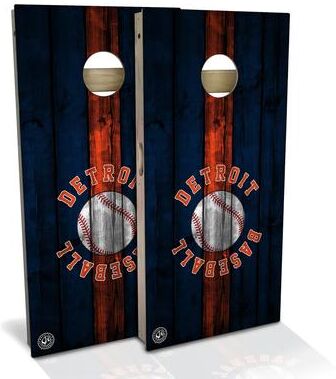Skip's Garage Detroit Baseball Outdoor Cornhole Board Set
