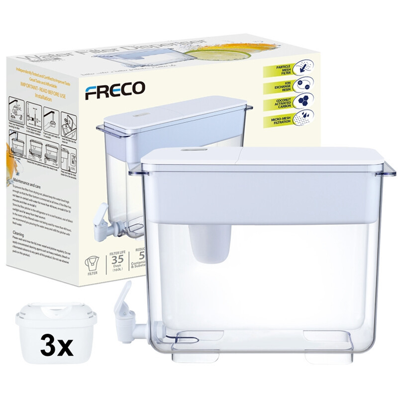 Bluetech Freco waterfilterdispenser met LCD-timer, 7 l, inclusief 3 filters