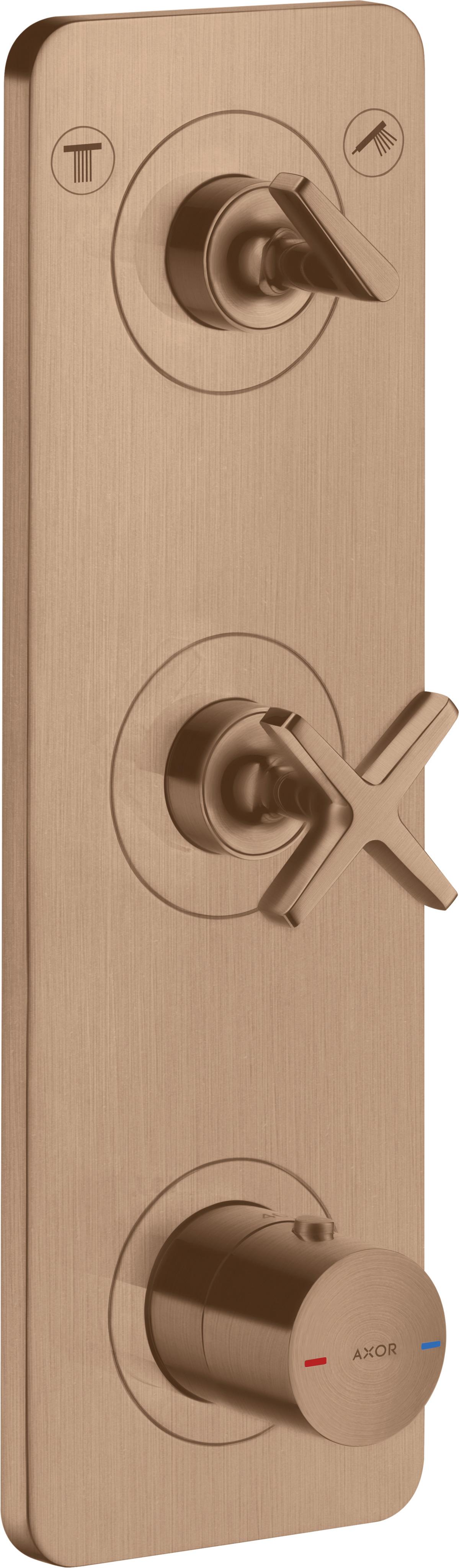 hansgrohe Fertigset Axor Citterio E UP-Thermostat 380x120mm, m Pl., brush. r gol