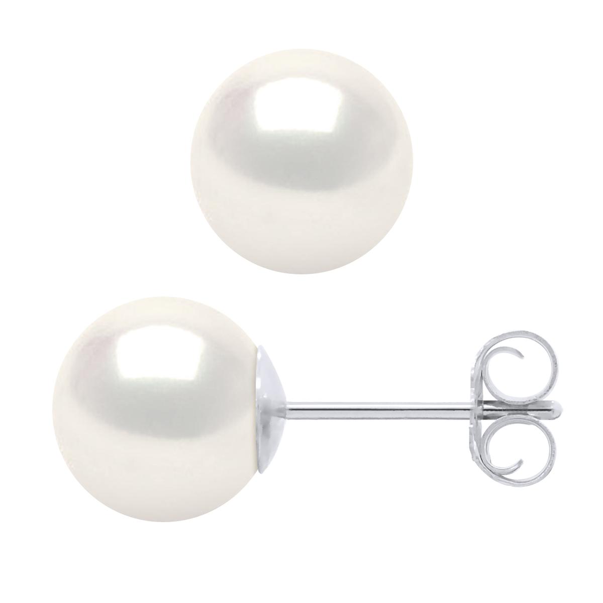 Stud Earrings Water Cultuur Parels Sweet Ronde 78mm White Natural White Gold