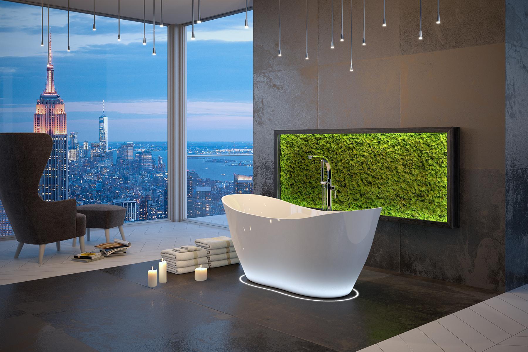 Exclusive freistehende Badewanne Acryl Wanne Dusche Bad Ablauf Design Wannen