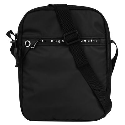Umhängetasche BUGATTI "BUGATTI Herren, Damen BLANC DELIGHT", Damen, Gr. B/H/T: 19cm x 25cm x 6cm onesize, schwarz, Kunstfaser, unifarben, Taschen Umhängetasche