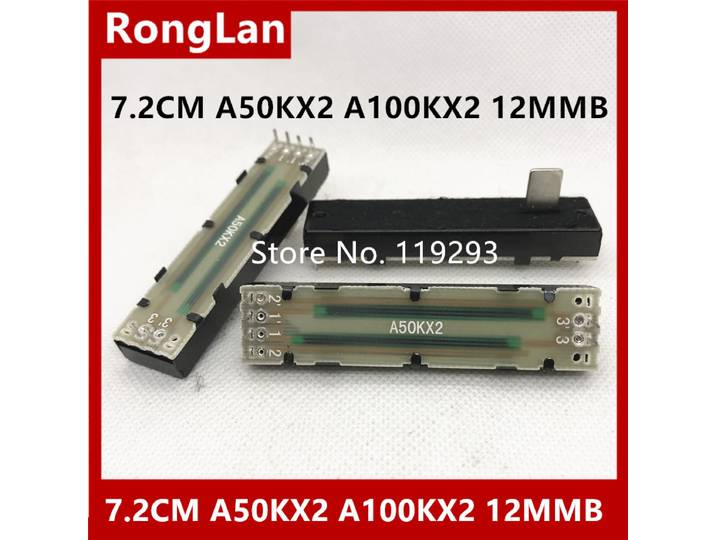 Behringer – mélangeur coulissant double potentiomètre 72MM 7.2CM A100K A50K B100K B100KX2 A50KX2 A100KX2, longueur de poignée 12MM à 10 pièces/lot