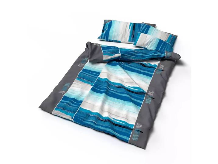 Lotus Bettwaren - Lotus Bettwäsche Bambus Cap Azur, Bambus Cap Azur Bettwäsche, 160 x 240 cm, Türkisblau