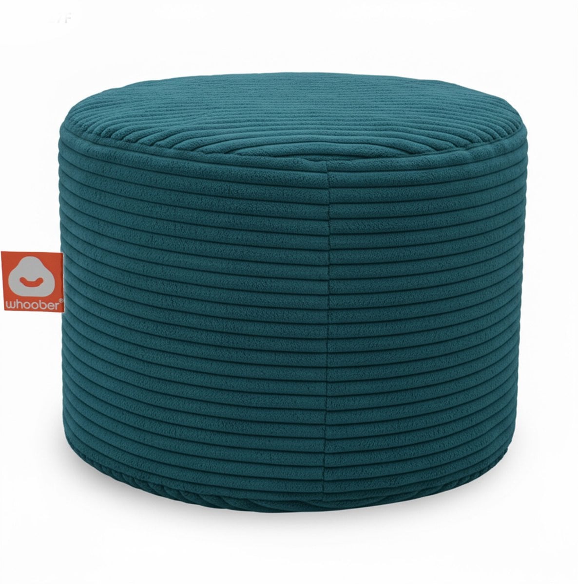 Whoober Rhodos Poef Zitzak - Turquoise dik ribfluweel