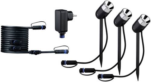 Paulmann Pike 94242 Beleuchtungssystem Plug & Shine LED-Gartenstrahler-Starter-Set 3er Set LED 10.5W Warmweiß Anthrazit