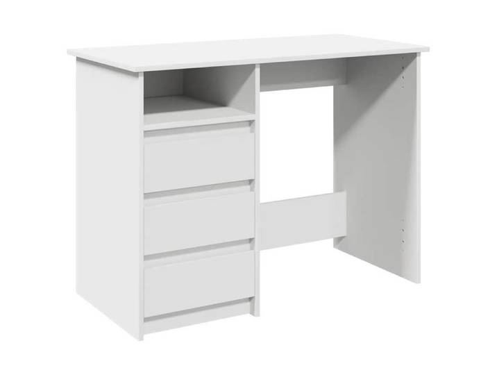 ROUMEI®Table Informatique pour étudiants - Bureau blanc 102x50x75cm Bois d'ingénierie - 1 personne qdk66633
