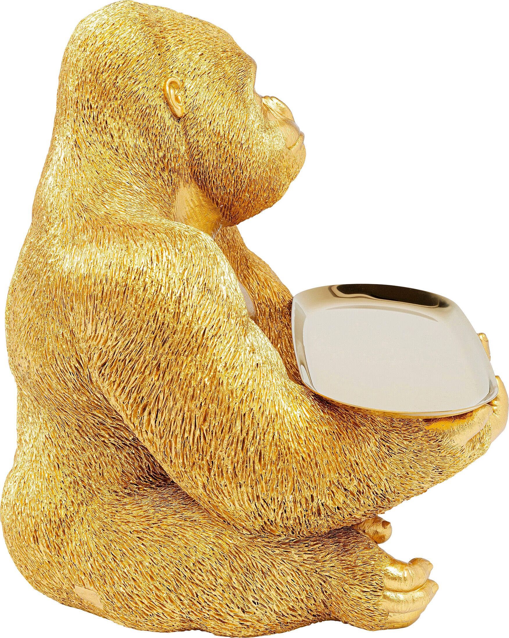 Dekofigur KARE DESIGN "Gorilla Butler 37cm", gold, B:29,5cm H:36cm T:31cm, Polyresin, Dekofiguren, Dekofigur gold B/H/T: 29,5cm x 36cm x 31cm